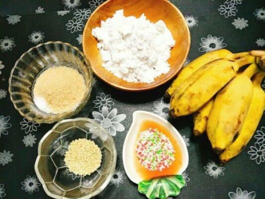 nguyên liệu làm bánh chuối hấp